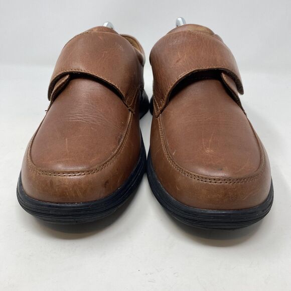 Anodyne Shoes Mens Size 8.5 Wide Brown Leather Hook Loop Walking Comfort main image 5